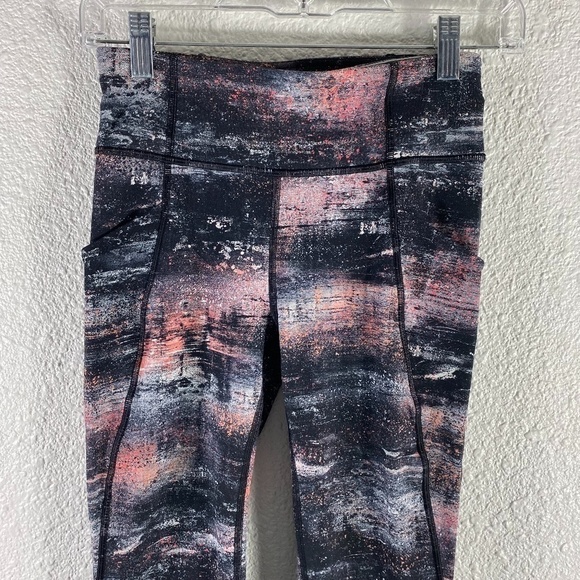 Lululemon Time To Sweat Crop Azurite Poppy Coral Multi SZ 4 - Picture 3 of 7